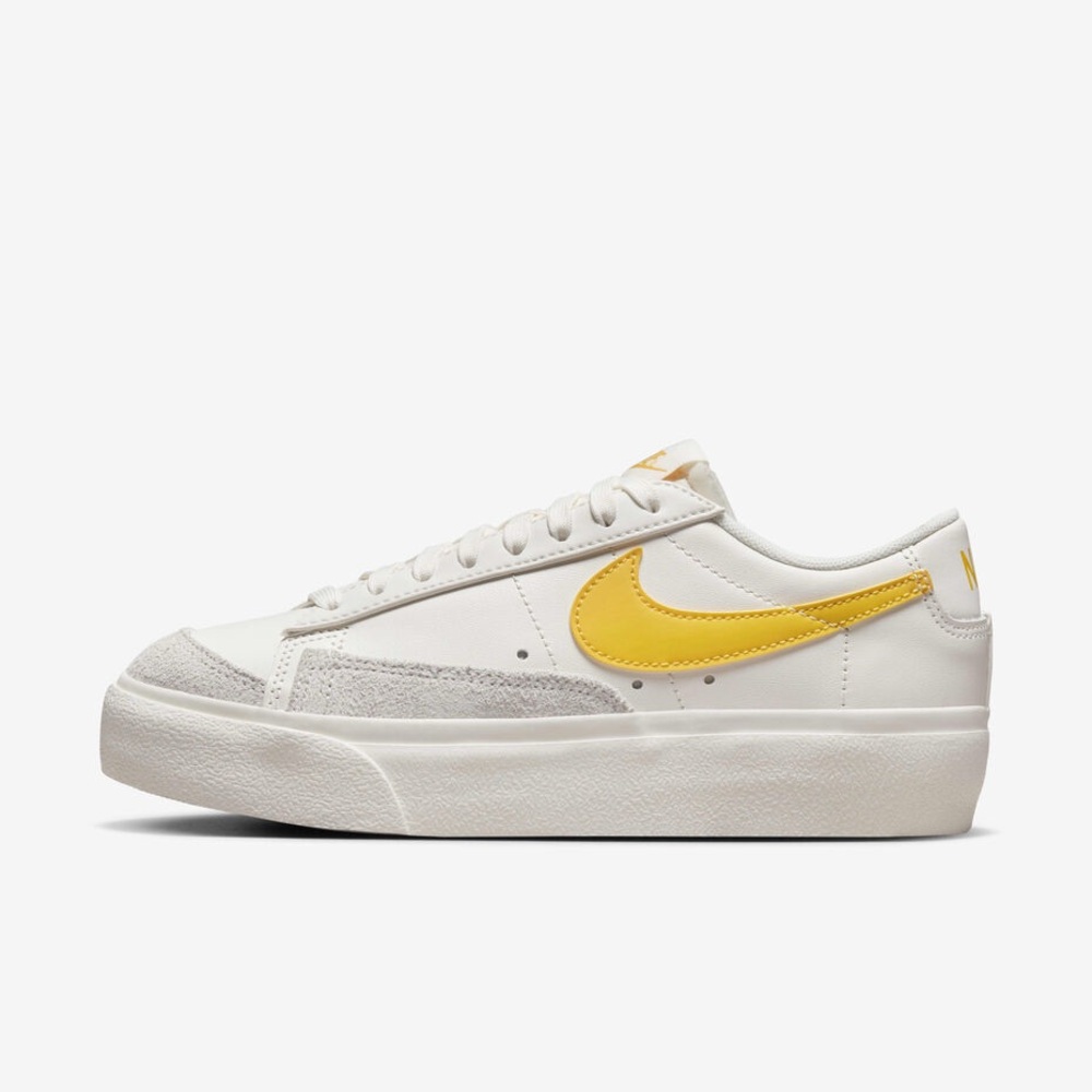 New Nike Blazer Low White and Yellow Sneakers